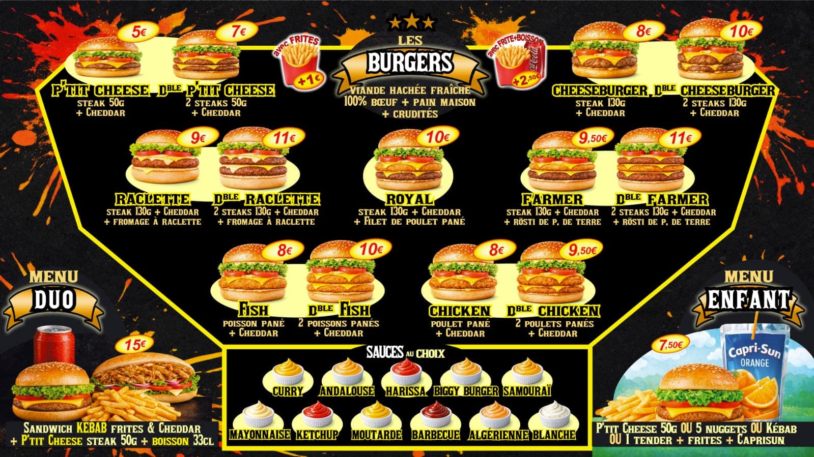 Menu Chikano : Burgers
